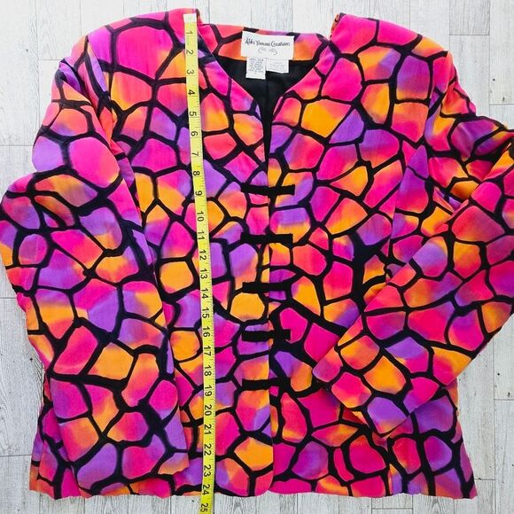 Aliki Yamani Creations Siesta 100% Silk Hand Painted Quilted Jacket Size Large - Picture 7 of 11